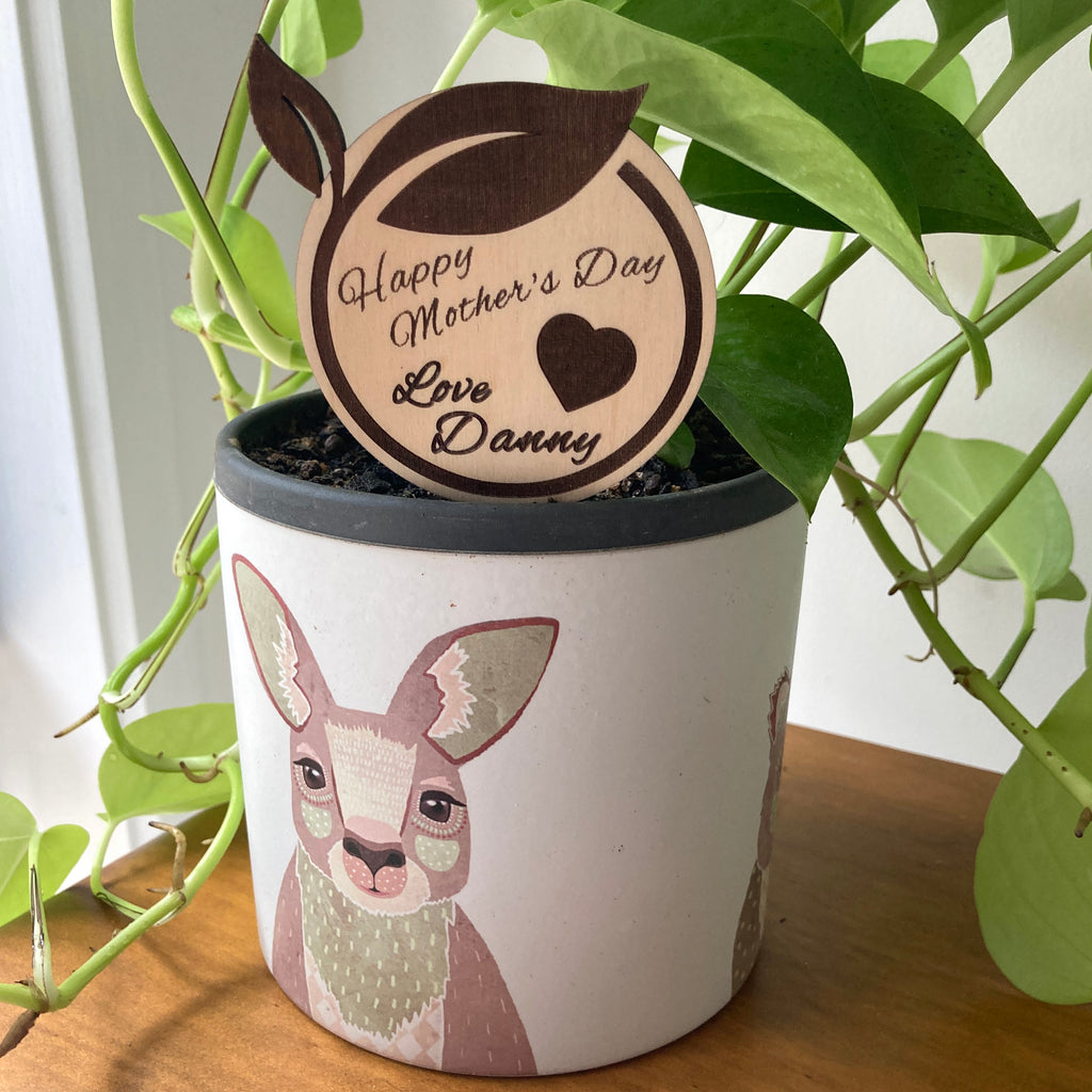 Personalised Mother's Day Gift - Large Leaf Plant Pot Marker