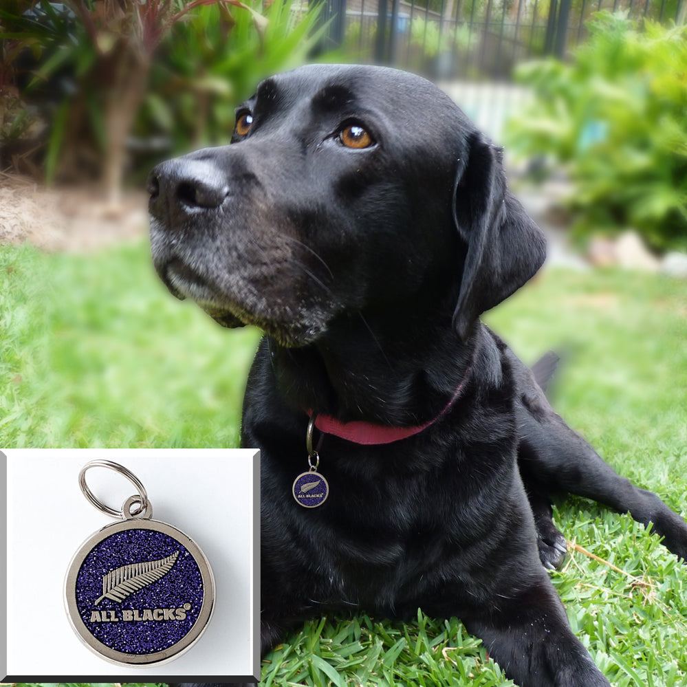 NZRU All Blacks Engraveable Dog / Pet Tag Disc