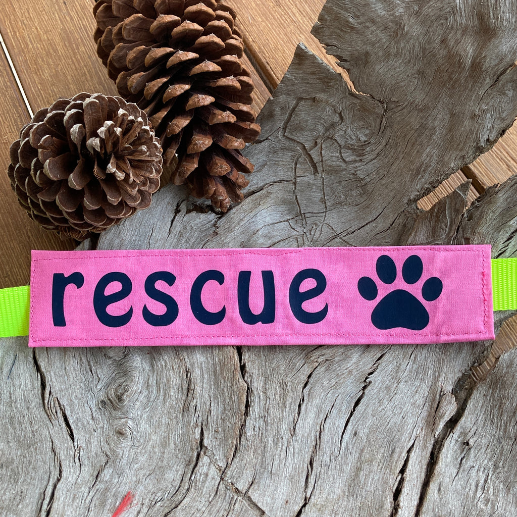 RESCUE Dog Lead/Collar Strap - Pink