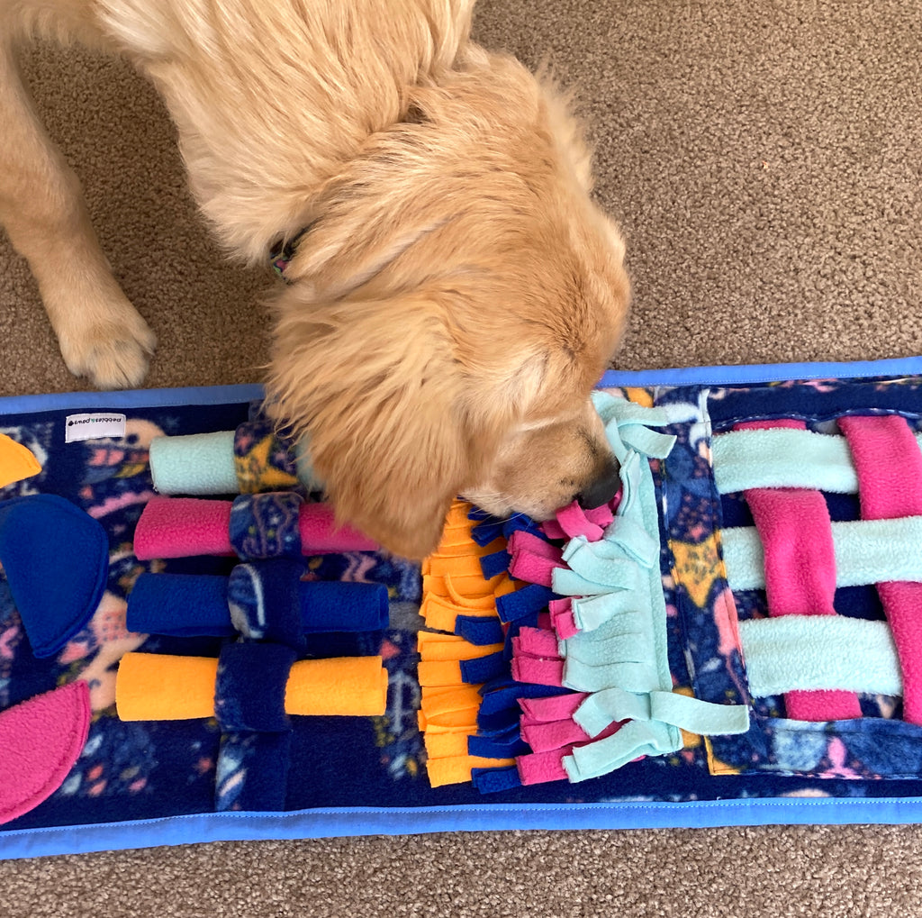 Fleece Snuffle Puzzle Roll - Dog Enrichment Activity, choice of 2 designs