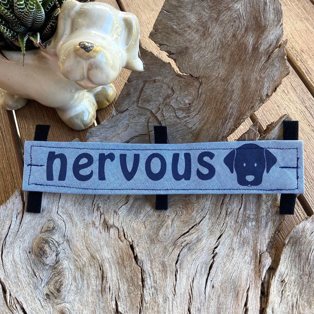 "NERVOUS DOG Lead/Collar Strap" - Chambray Denim