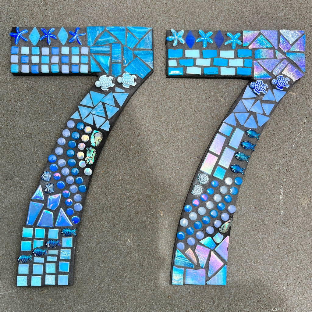 STANDARD FONT Large Individual Cut Out Mosaic House Number(s) - Custom ...