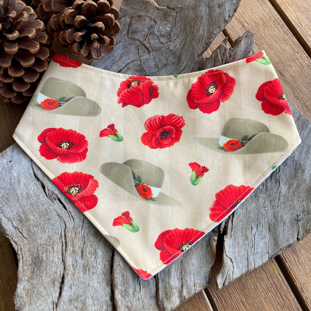 Anzac Day Commemorative Handmade Dog Bandana and/or Bow Tie