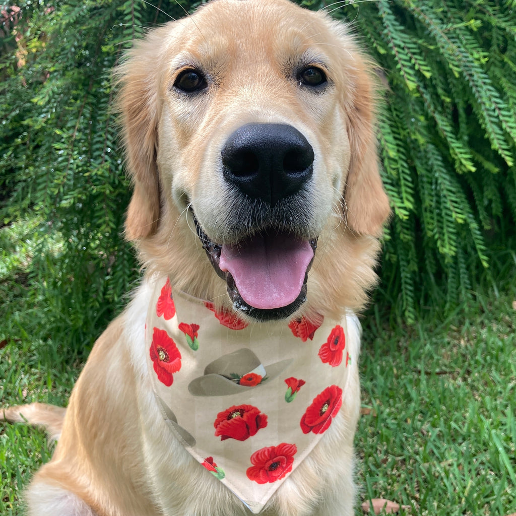 Anzac Day Commemorative Handmade Dog Bandana and/or Bow Tie