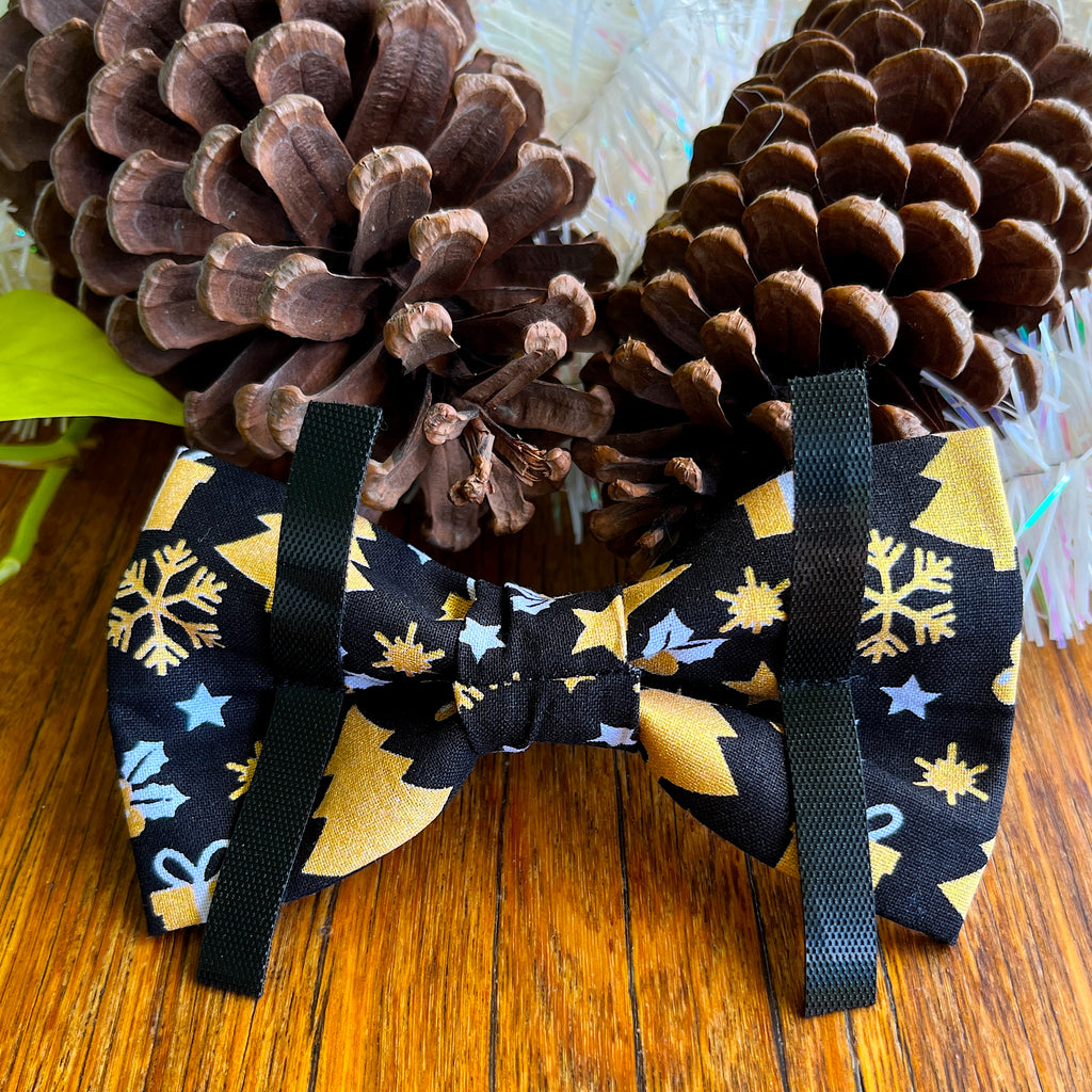 Xmas Bow Tie, BLACK & GOLD FESTIVE FUN