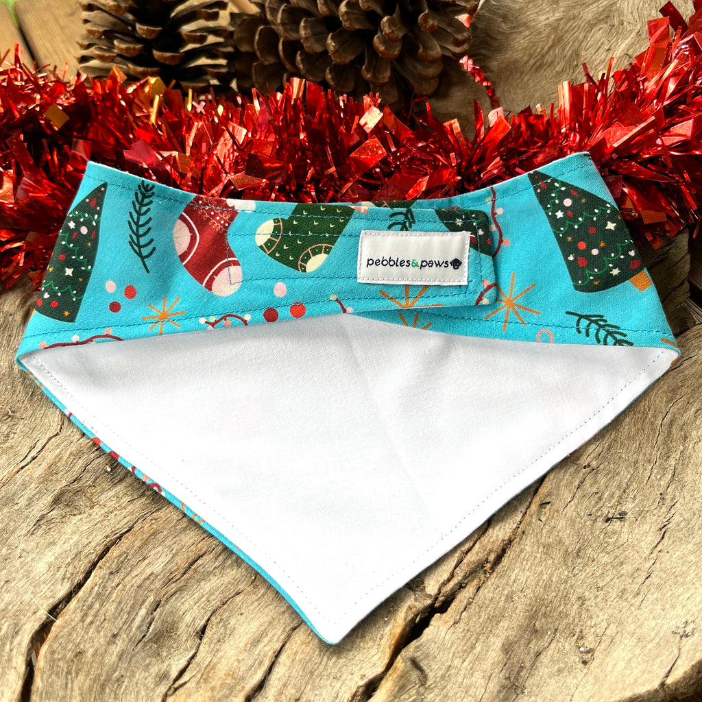 Xmas Dog Bandana, STOCKINGS & TREES
