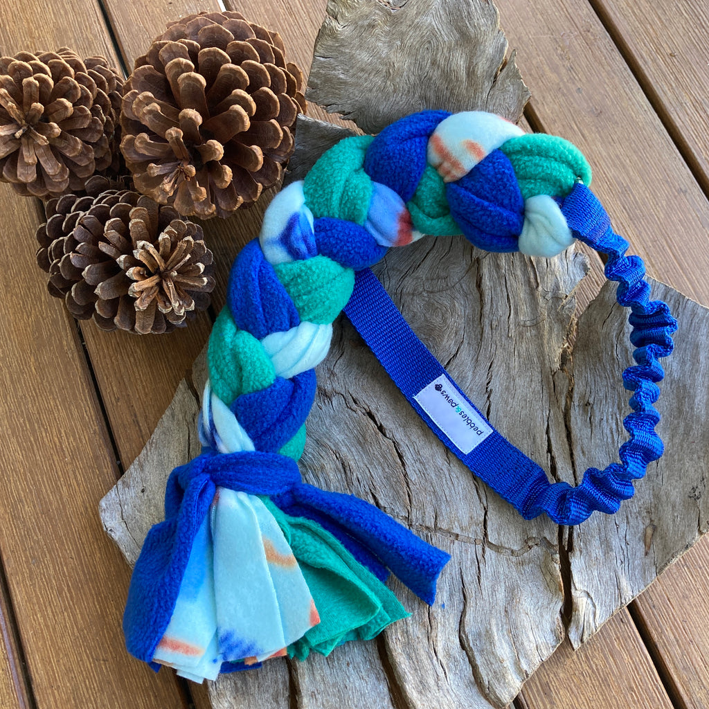 Plaited Bungee Fleece Tug Toy, Puppy Enrichment Game