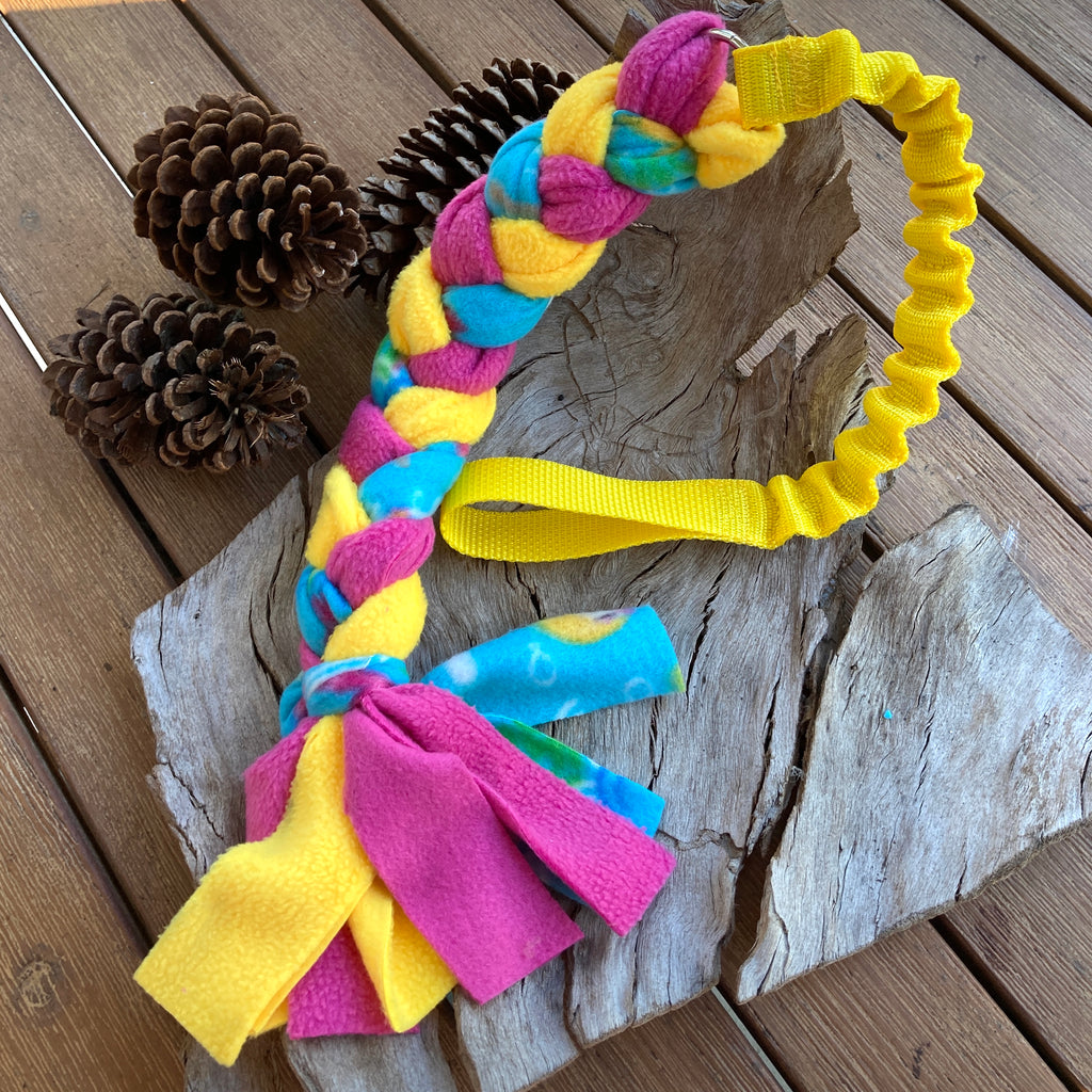 Plaited Bungee Fleece Tug Toy, Puppy Enrichment Game