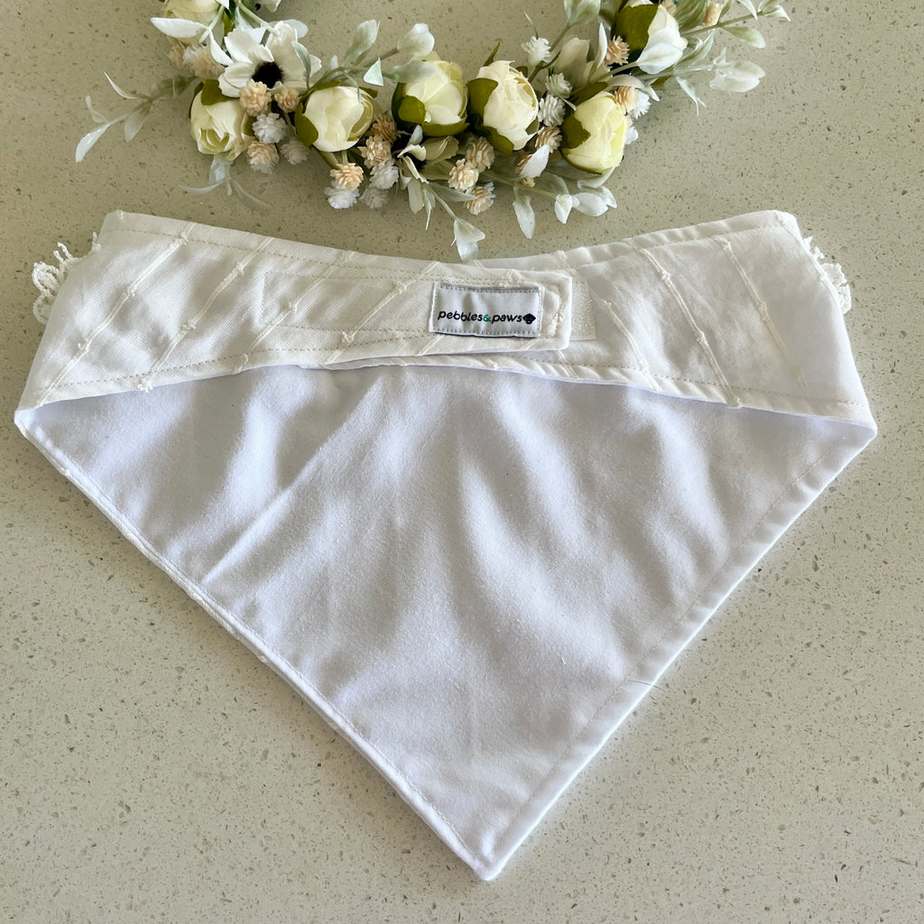 Ophelia Wedding Dog Bandana with Flower Lace Trim
