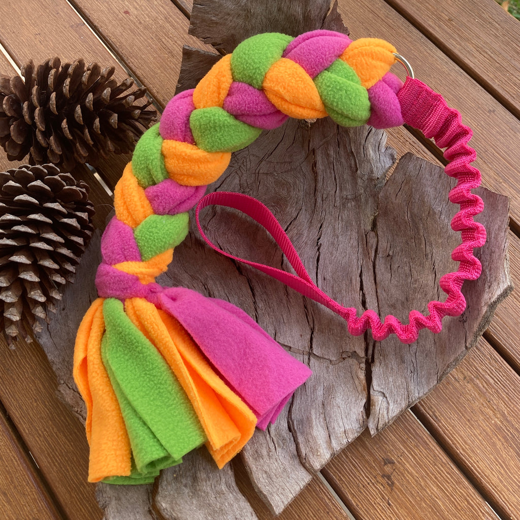 Plaited Bungee Fleece Tug Toy, Puppy Enrichment Game
