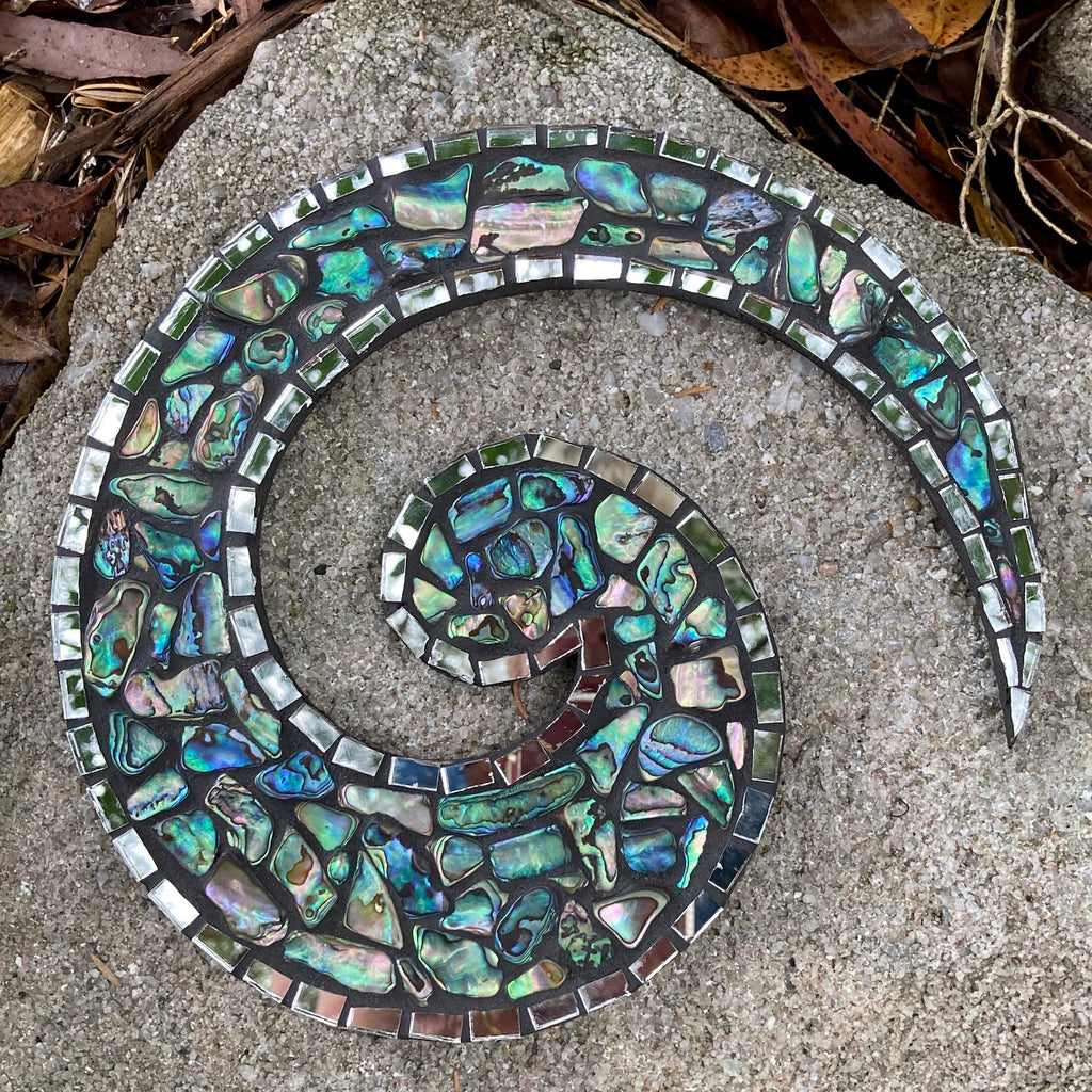 Paua Shell Mosaic Maori Symbols - Choice of 3 designs