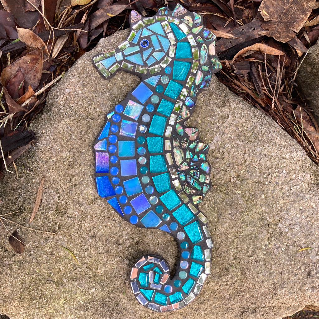 Seahorse Mosaic with Paua Shell