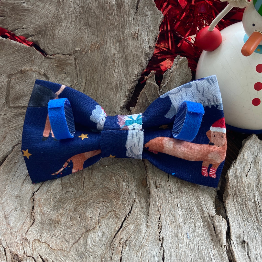 Xmas Bow Tie, "NAVY XMAS PETS"