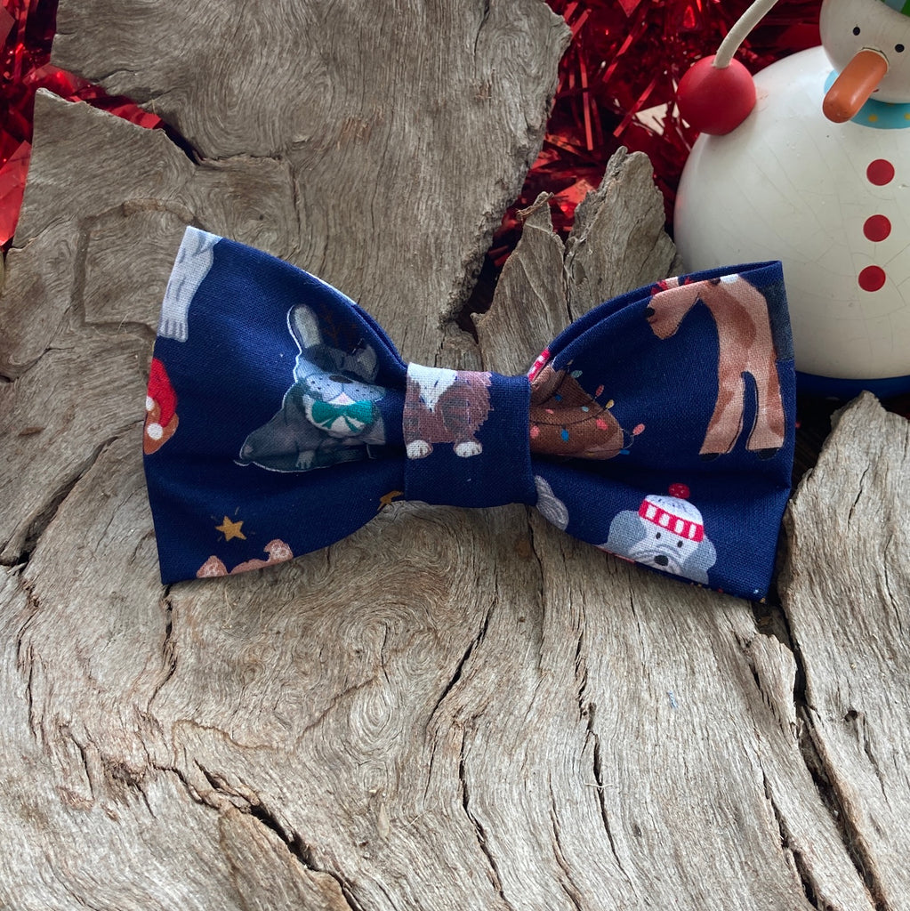 Xmas Bow Tie, "NAVY XMAS PETS"