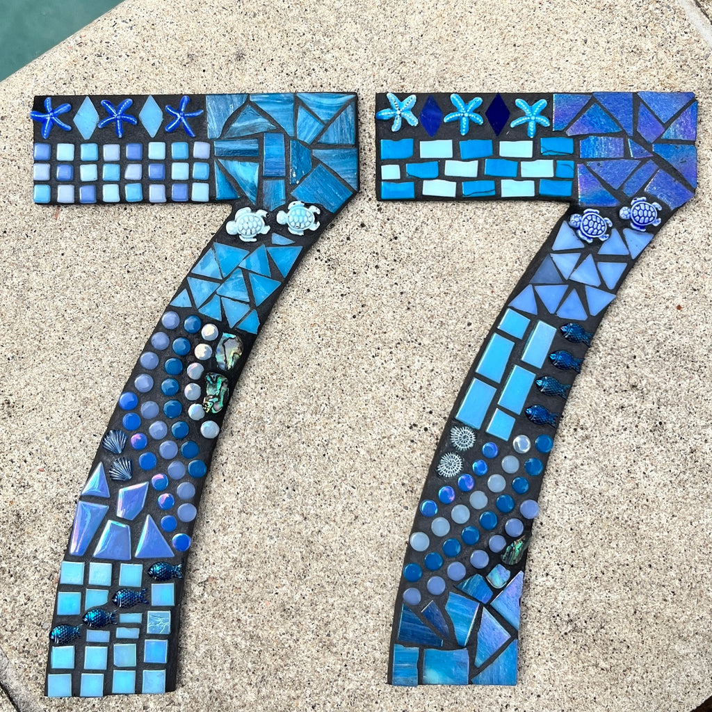 STANDARD FONT Large Individual Cut Out Mosaic House Number(s) - Custom ...