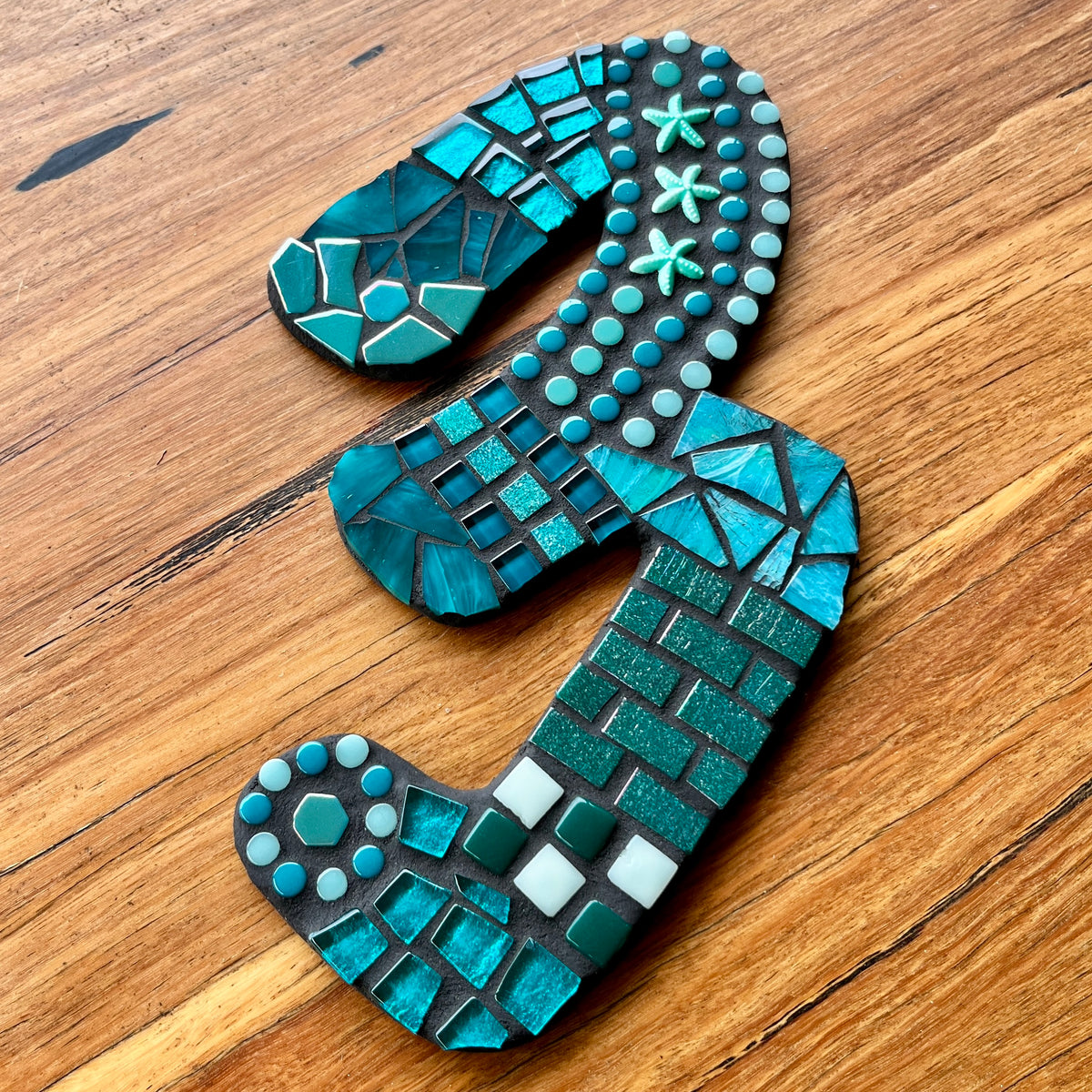 FUNKY FONT Large Individual Cut Out Mosaic House Number(s) - Custom Ma ...