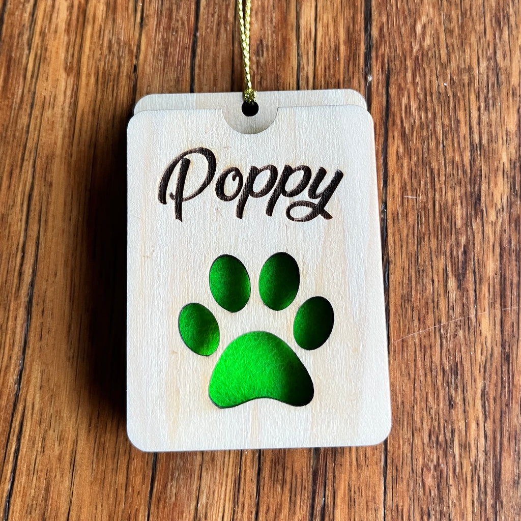 Custom Made Paw Print Air Freshener / Xmas Tree Decoration
