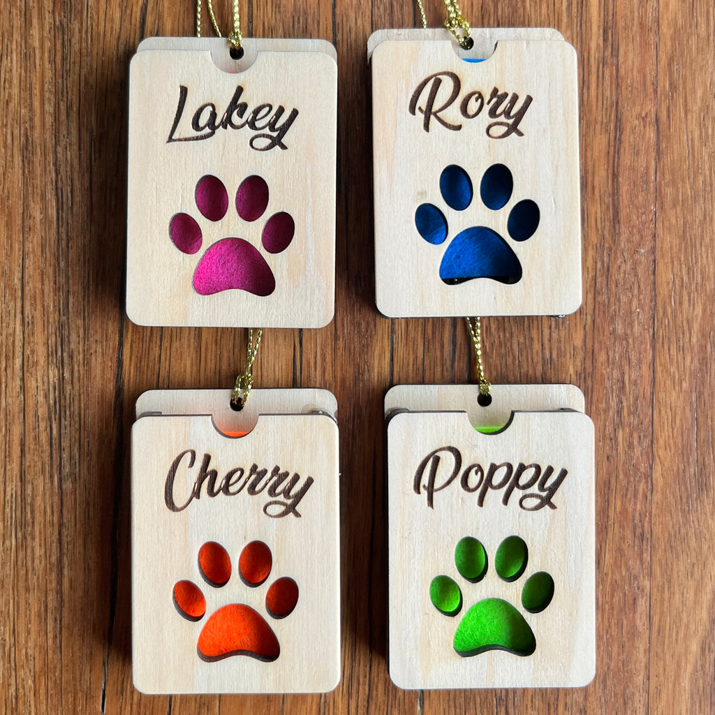 Custom Made Paw Print Air Freshener / Xmas Tree Decoration