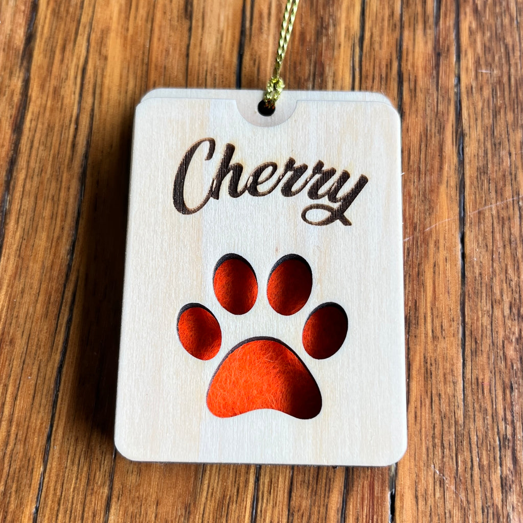 Custom Made Paw Print Air Freshener / Xmas Tree Decoration