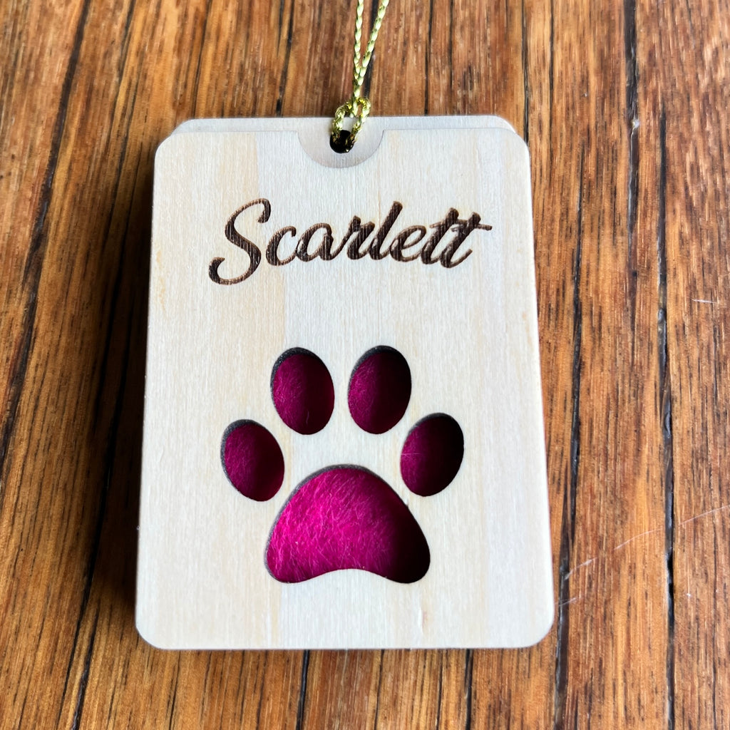 Custom Made Paw Print Air Freshener / Xmas Tree Decoration