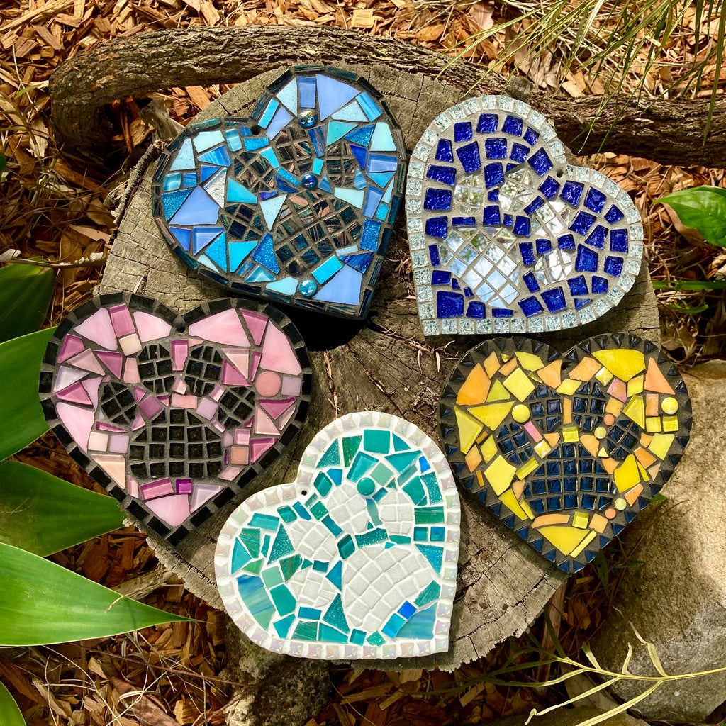 Paw Print Mosaic Heart - Choice of colours