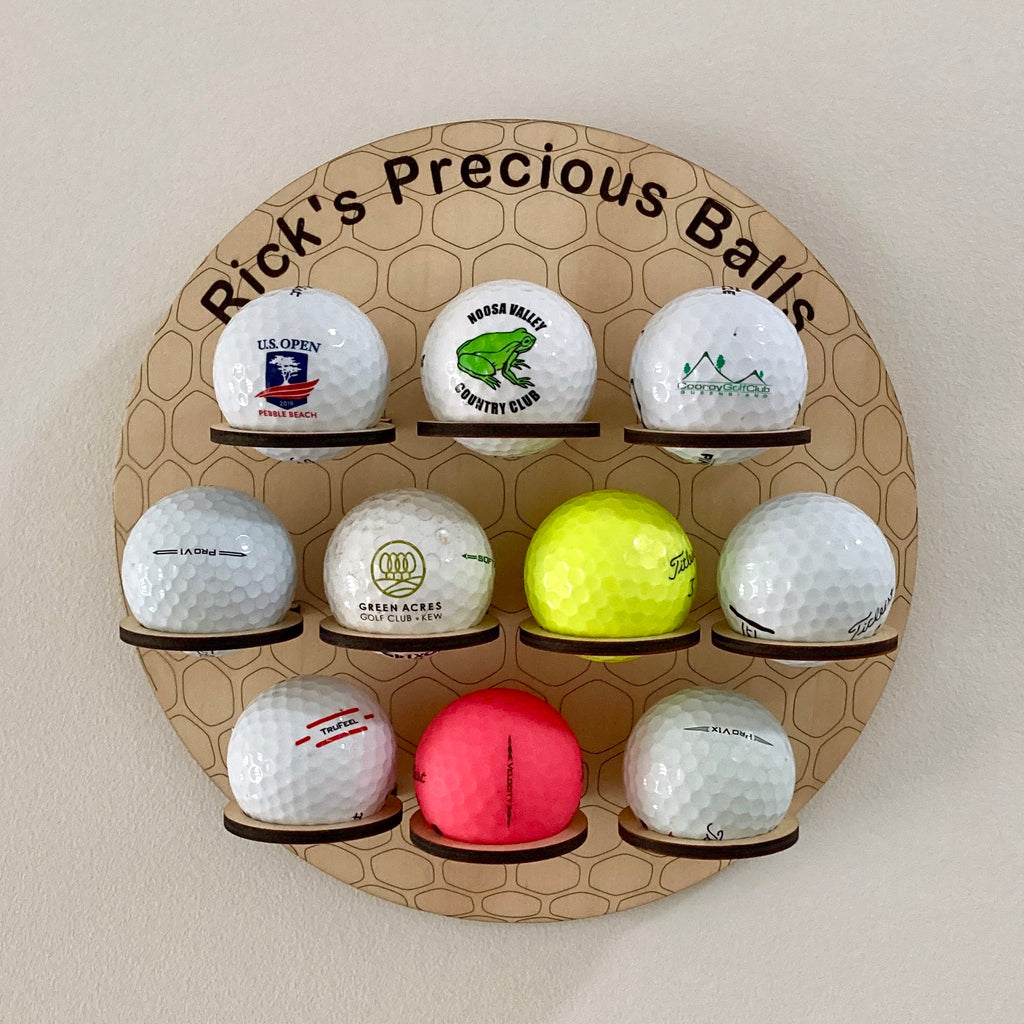 Personalised "Precious Balls" 10 Golf Ball Display Holder