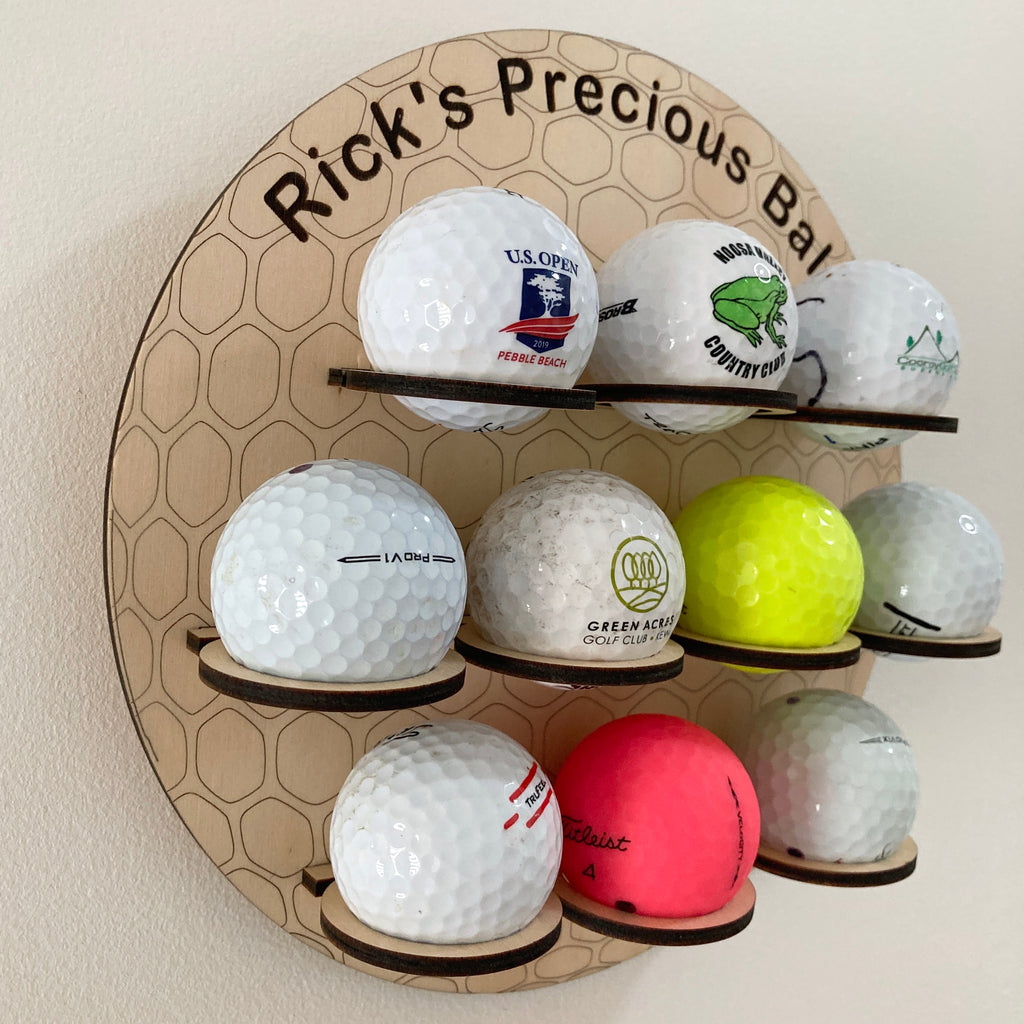 Personalised "Precious Balls" 10 Golf Ball Display Holder