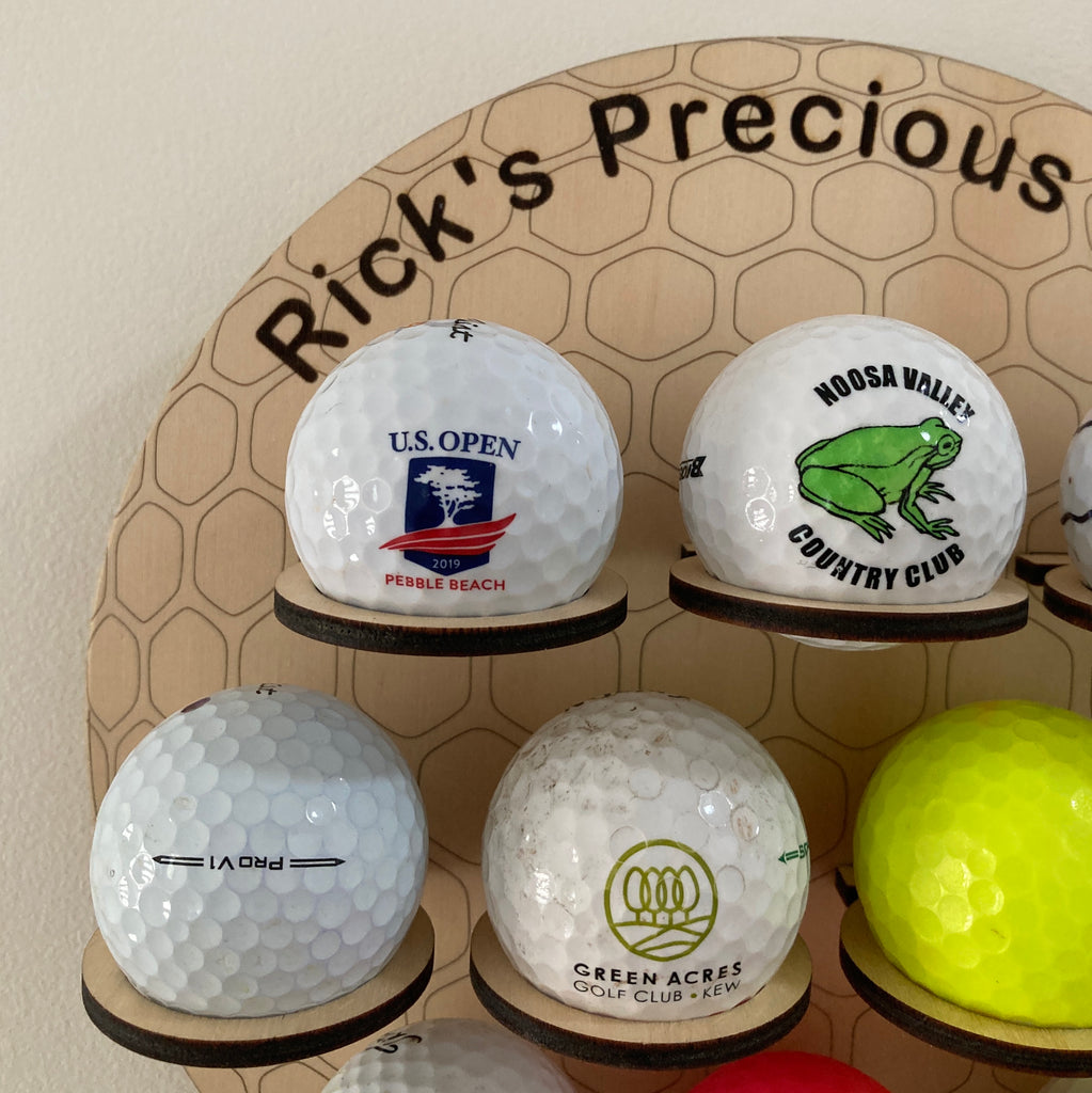 Personalised "Precious Balls" 10 Golf Ball Display Holder