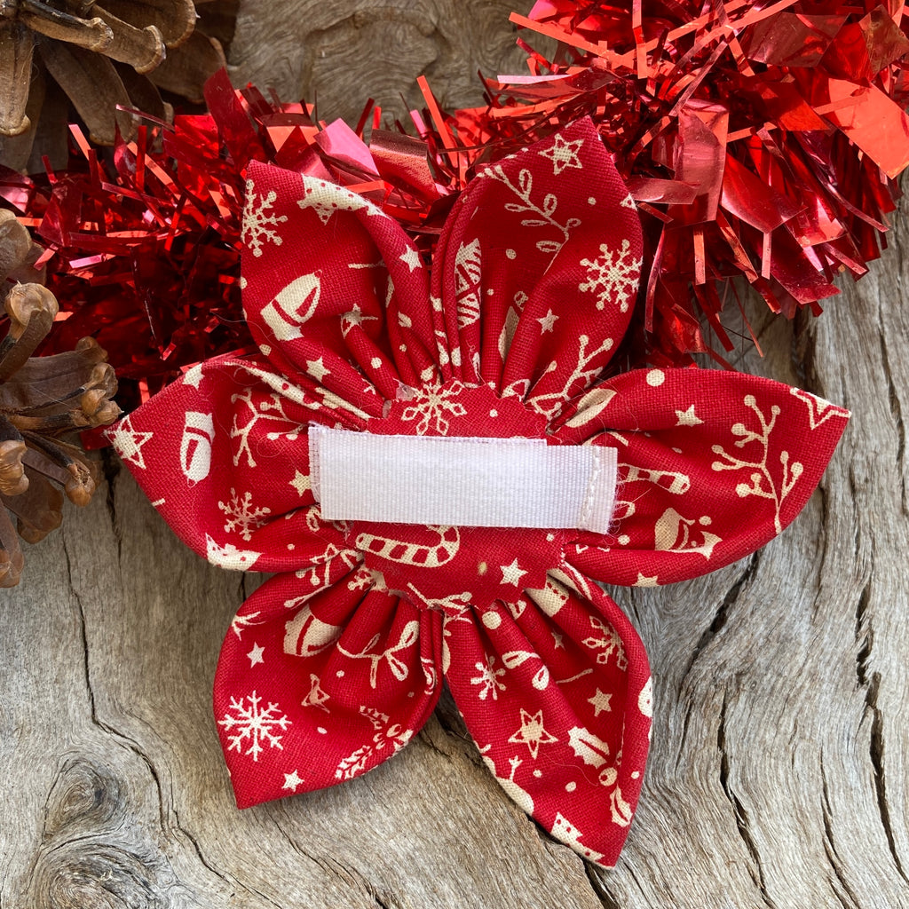 Red Festive Fun Collar Flower