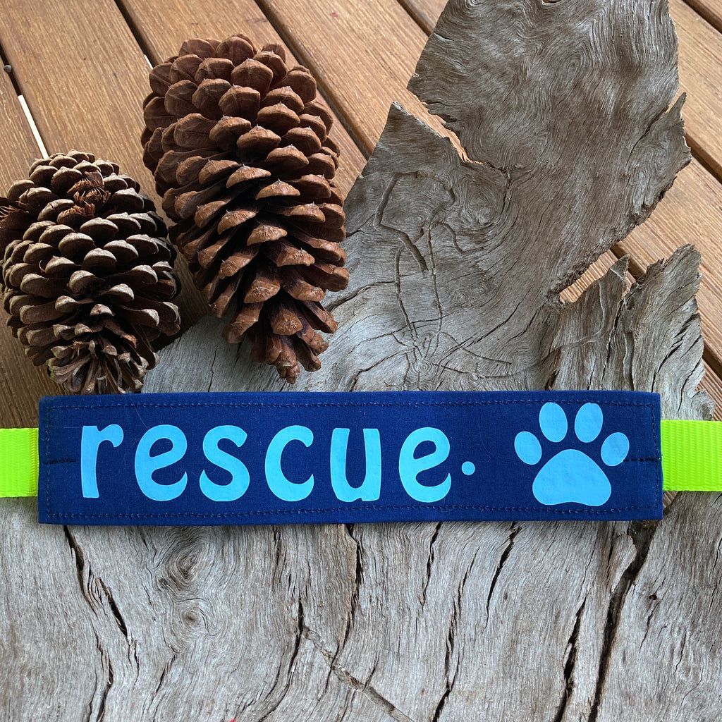 Rescue Dog Bandana and Lead Strap Set - Dark Blue