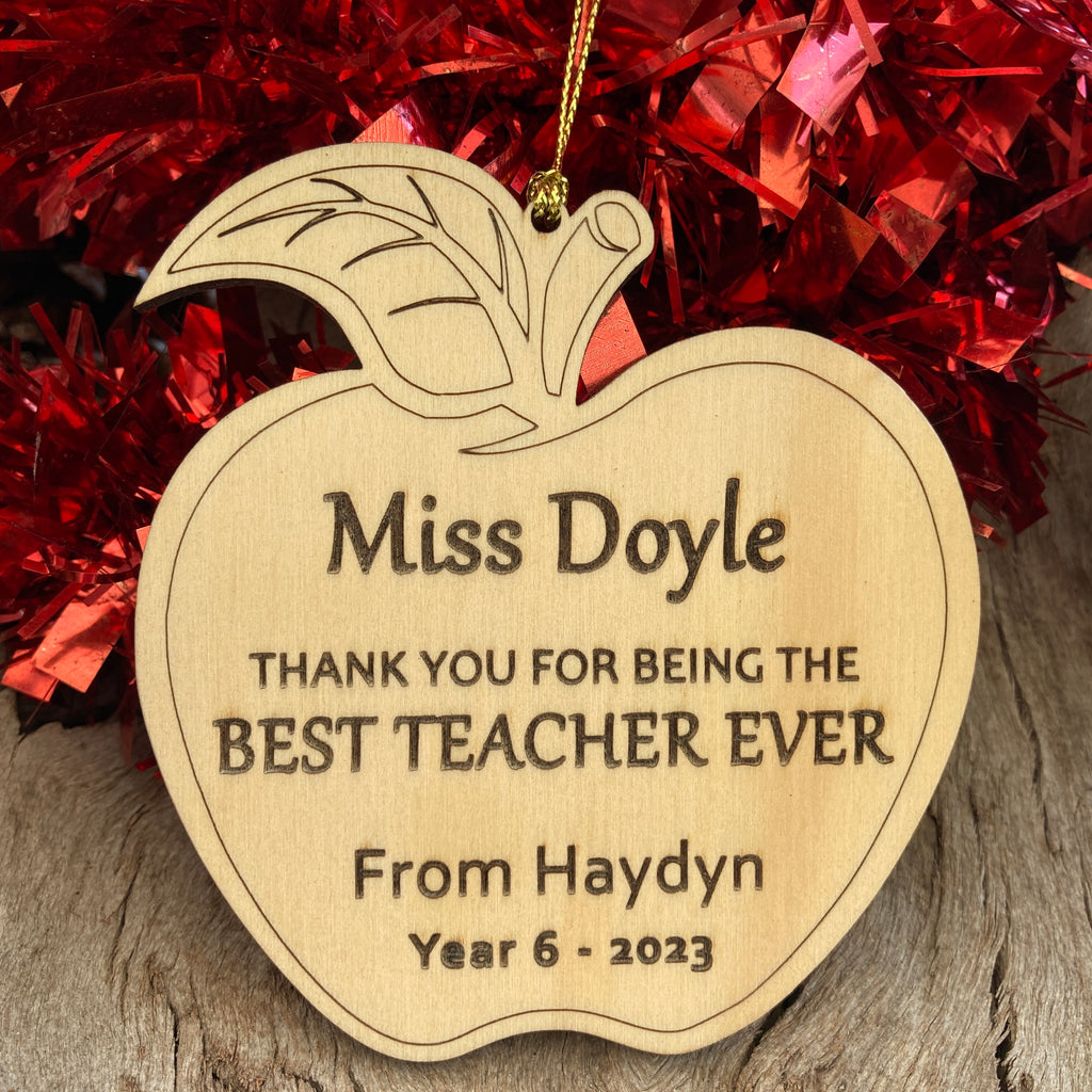 Best Teacher Ever - Custom made Xmas Tree Decoration, Fridge Magnet or Combined Set