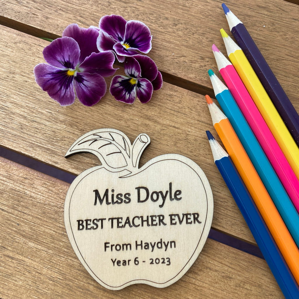 Best Teacher Ever - Custom made Tree Decoration, Fridge Magnet or Combined Set