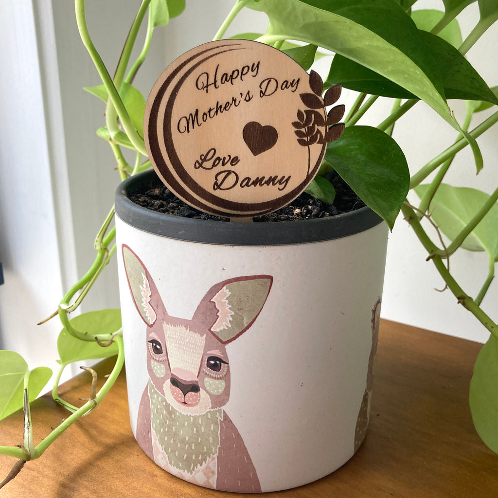 Personalised Mother's Day Gift - Small Leaf Plant Pot Marker