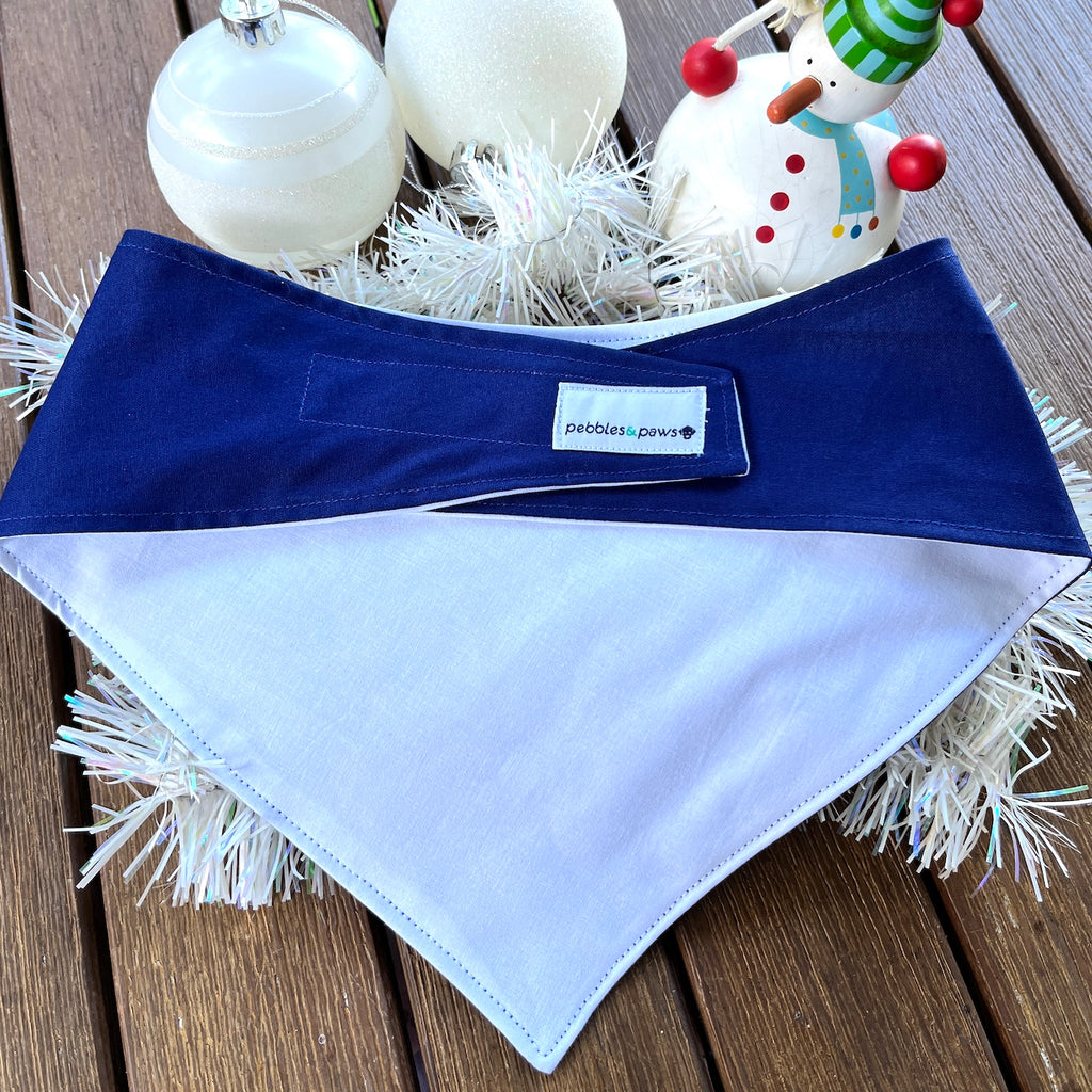 HERE COMES SANTA PAWS! - GLITTER Printed Xmas Dog Bandana