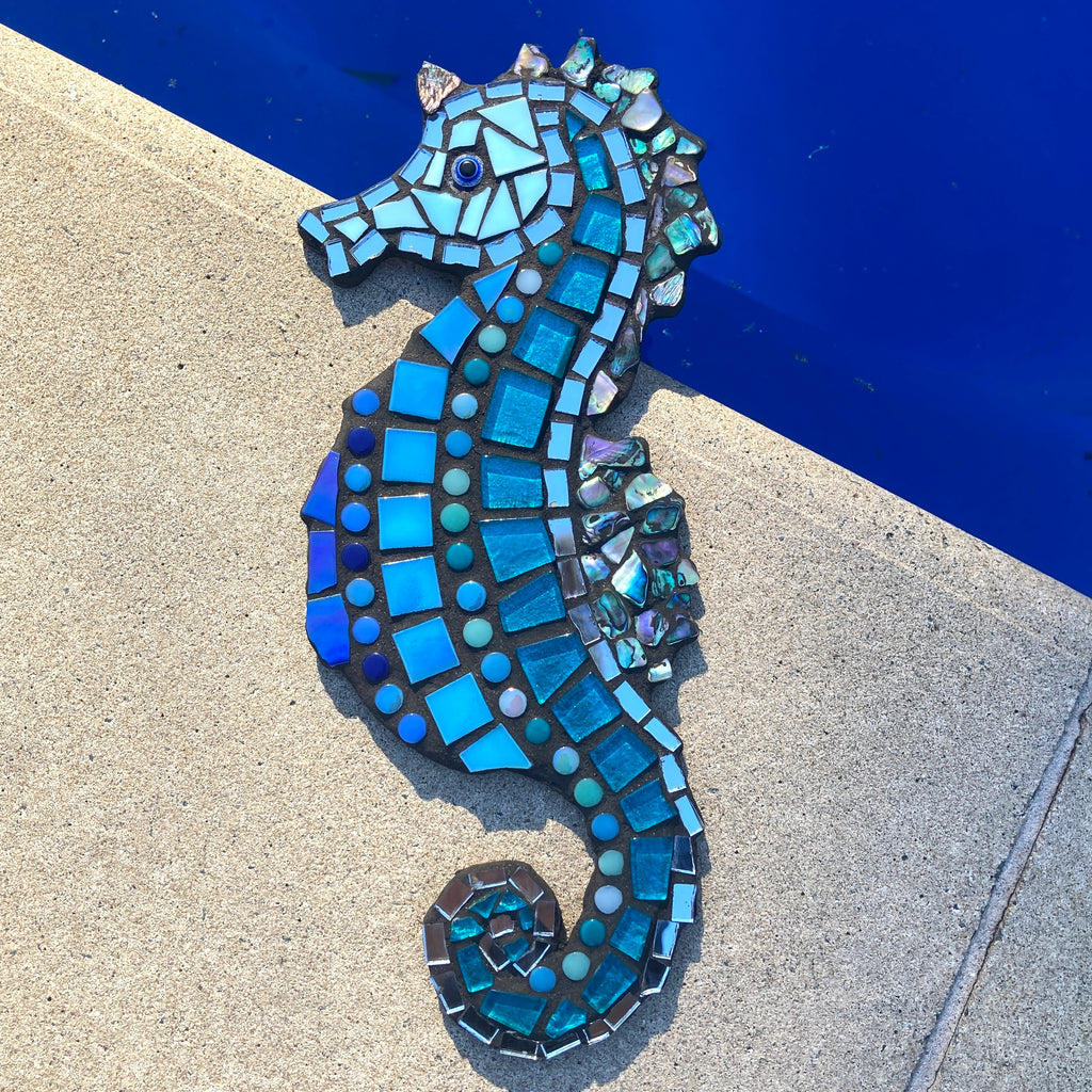 Sammy the Seahorse Mosaic with Paua Shell