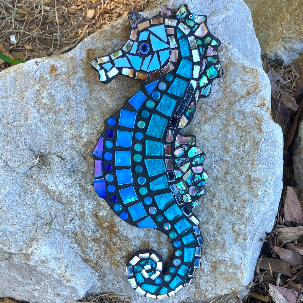 Sammy the Seahorse Mosaic with Paua Shell