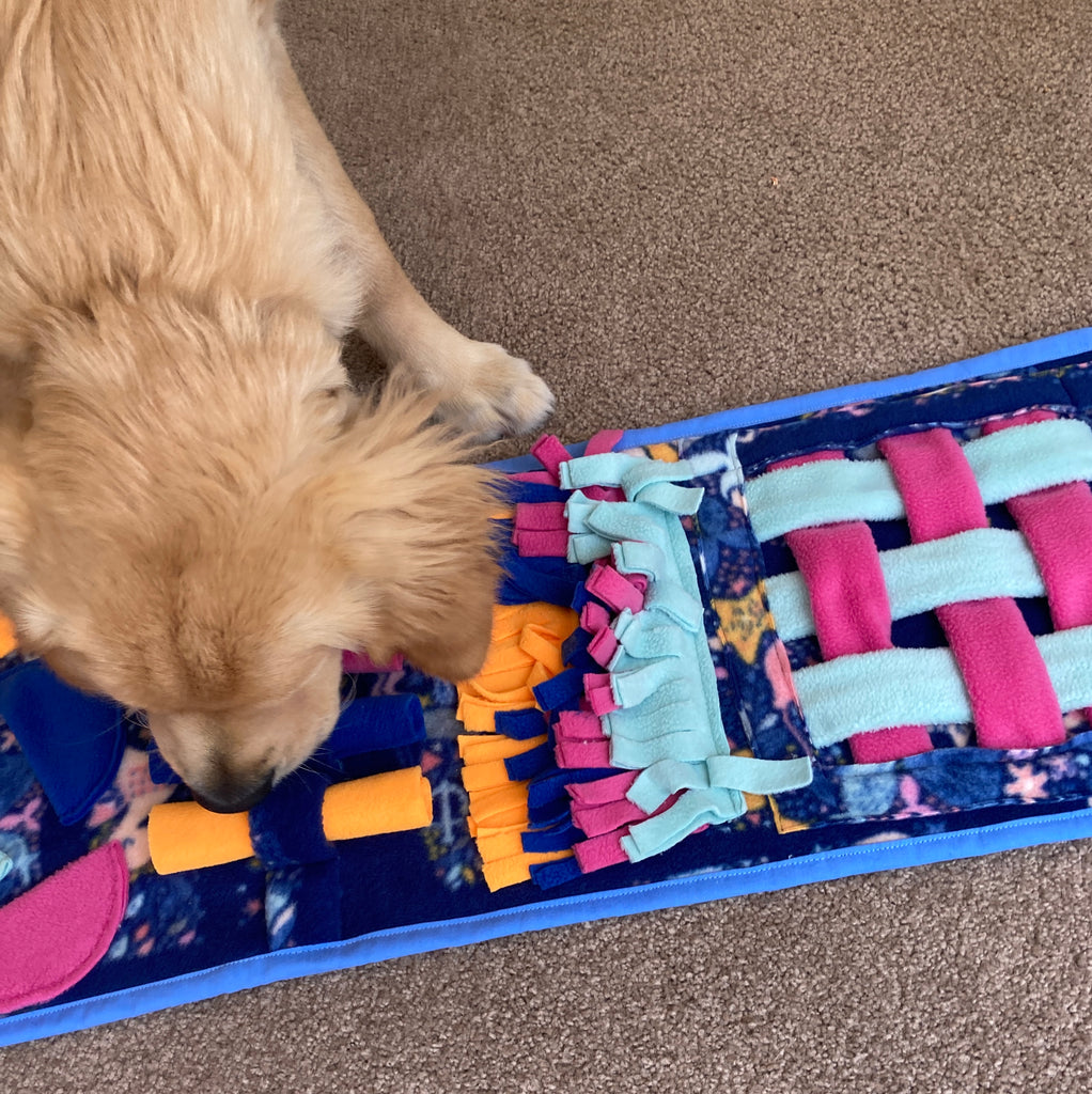 Fleece Snuffle Puzzle Roll - Dog Enrichment Activity, choice of 2 designs