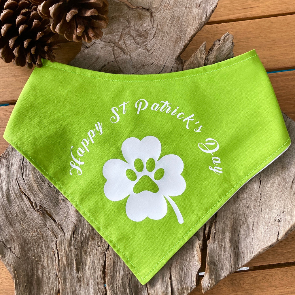 Vinyl Transfer Print Dog Bandana - HAPPY ST PATRICK'S DAY