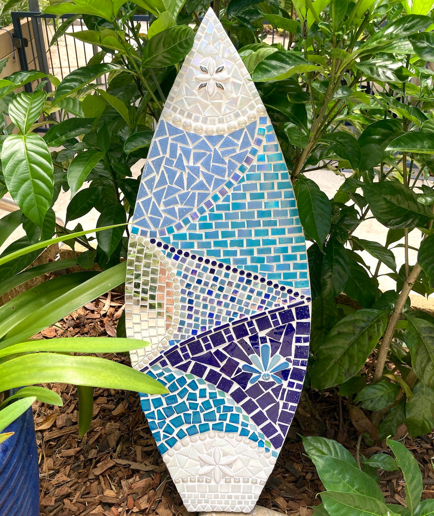 Surfboard Garden Art Mosaic - 70cm x 26cm