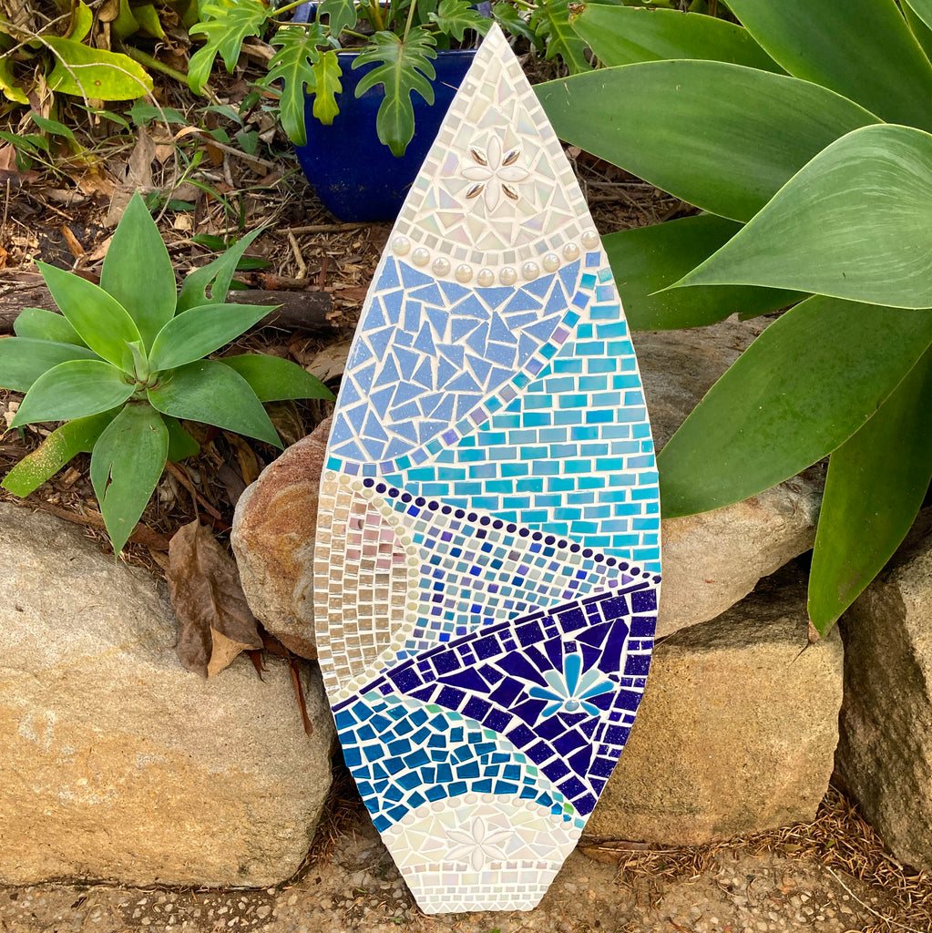 Surfboard Garden Art Mosaic - 70cm x 26cm