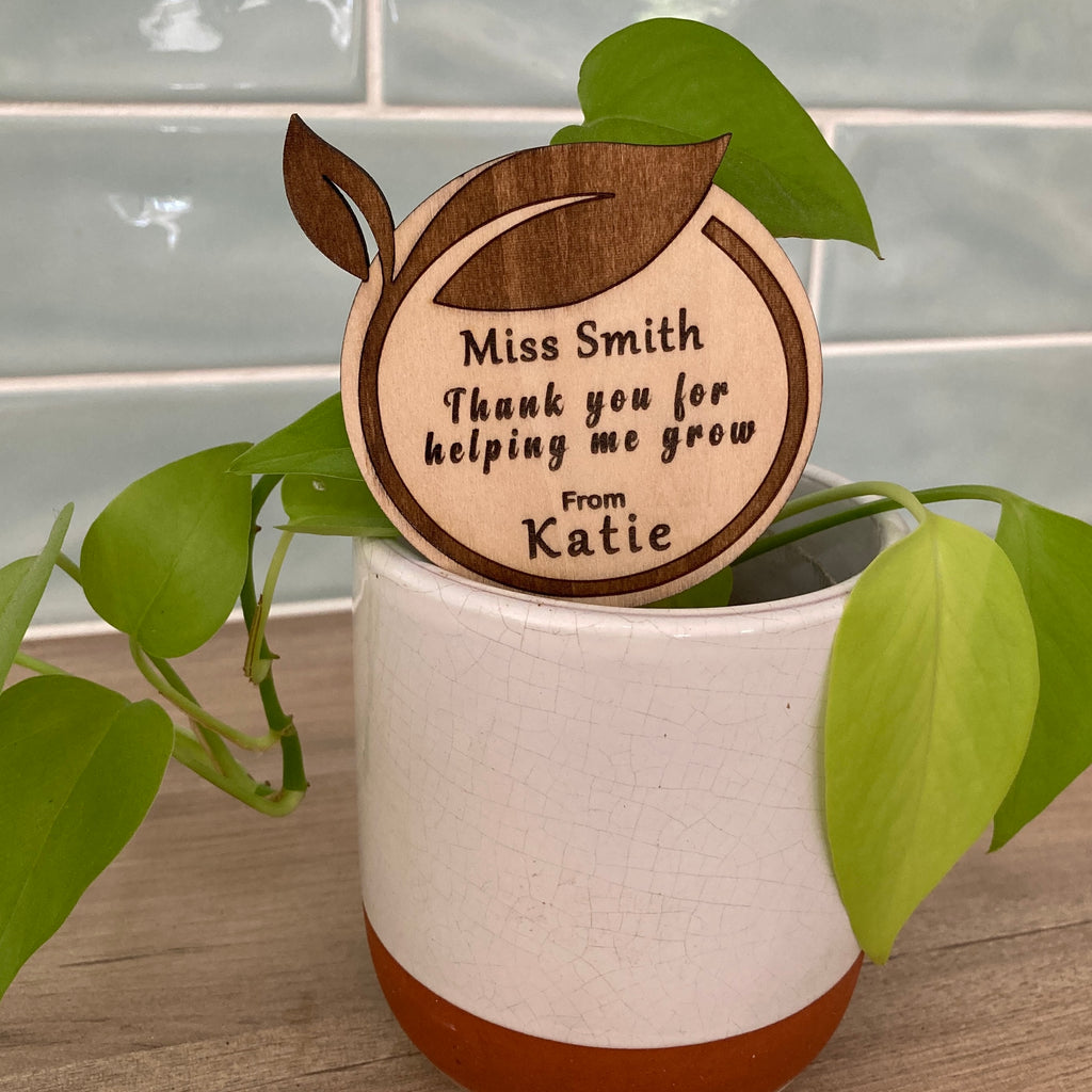 Personalised Teacher Appreciation Gift - Plant Pot Marker, 2 design options