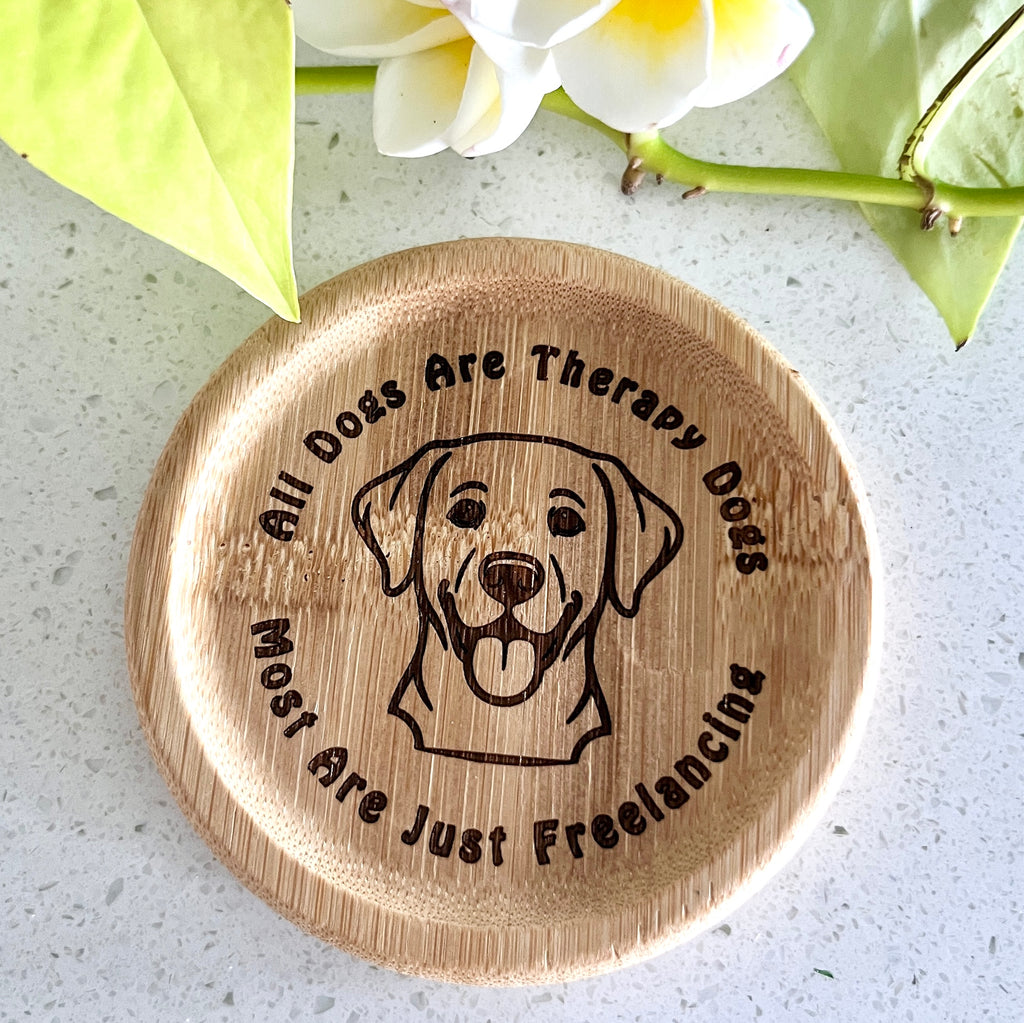 All Dogs are Therapy Dogs Breed Specific Bamboo Coaster Set of 2