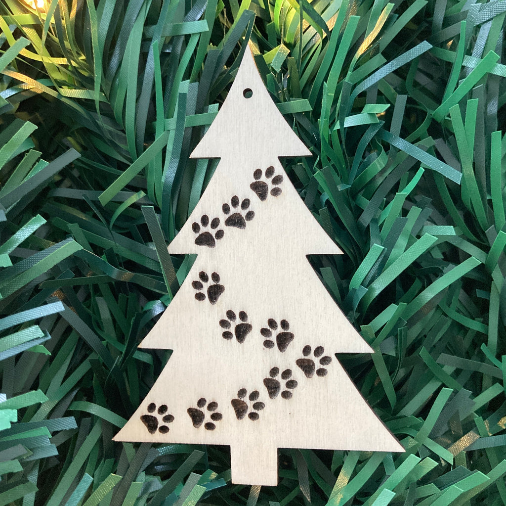 Set of 5 Dog Themed Wooden Xmas Tree Decorations, Great Dog Lover Gift