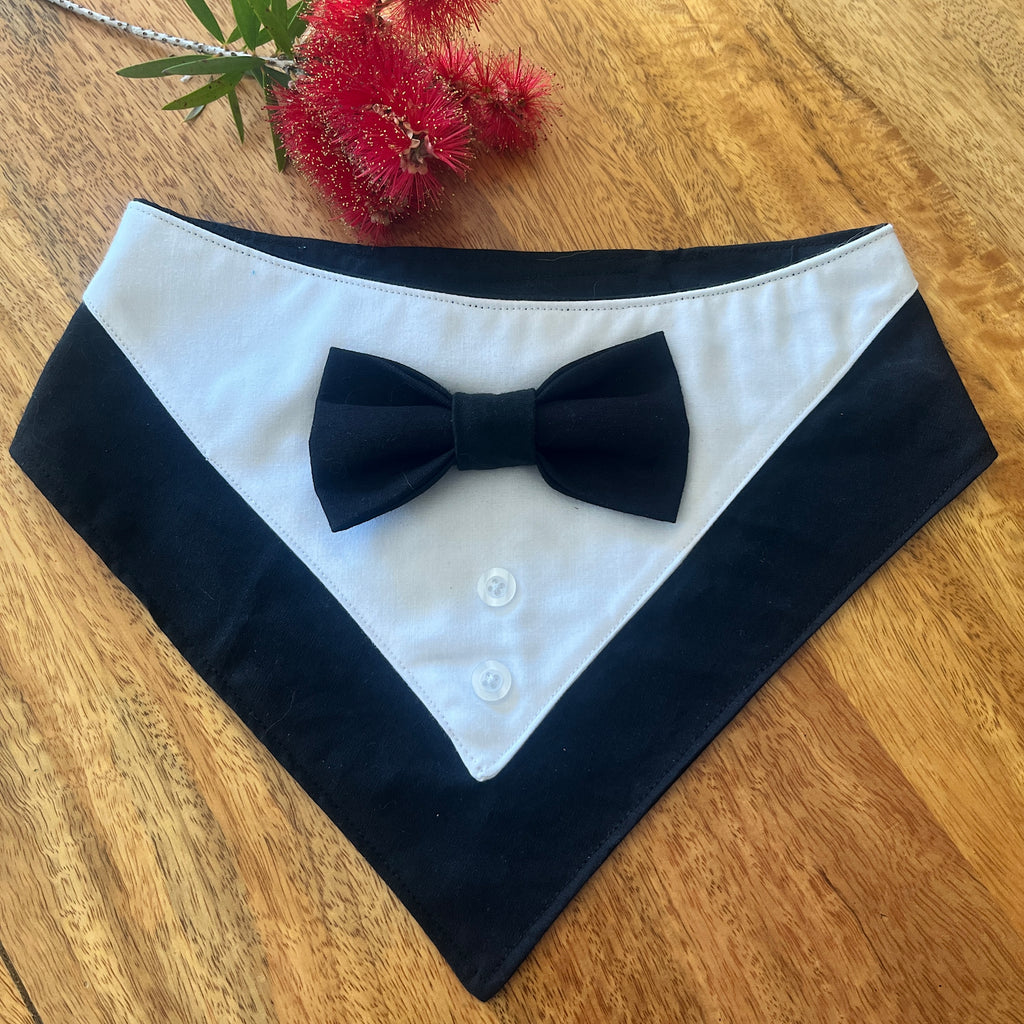 Tuxedo Dog Bandana - Black