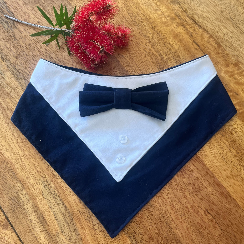 Tuxedo Dog Bandana - Navy