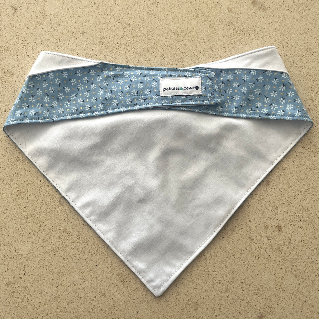 Tuxedo Dog Bandana - Sky Flowers