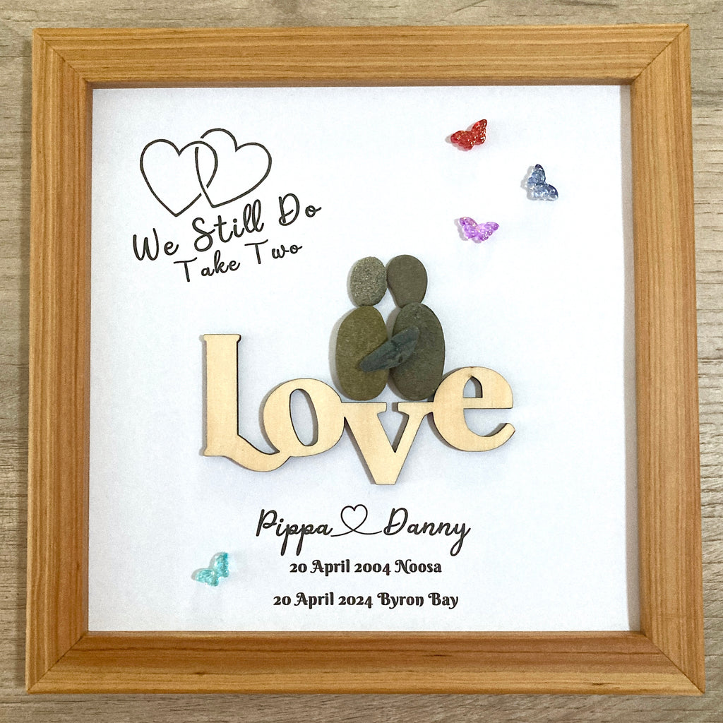 Pebble Art "We Still Do, Take Two" - Custom Made Vow Renewal Gift