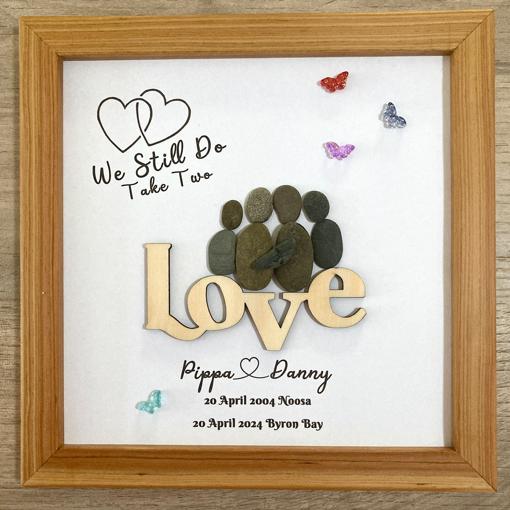 Pebble Art "We Still Do, Take Two" - Custom Made Vow Renewal Gift