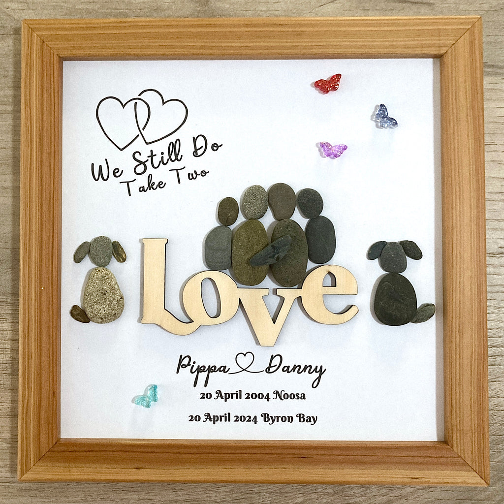 Pebble Art "We Still Do, Take Two" - Custom Made Vow Renewal Gift