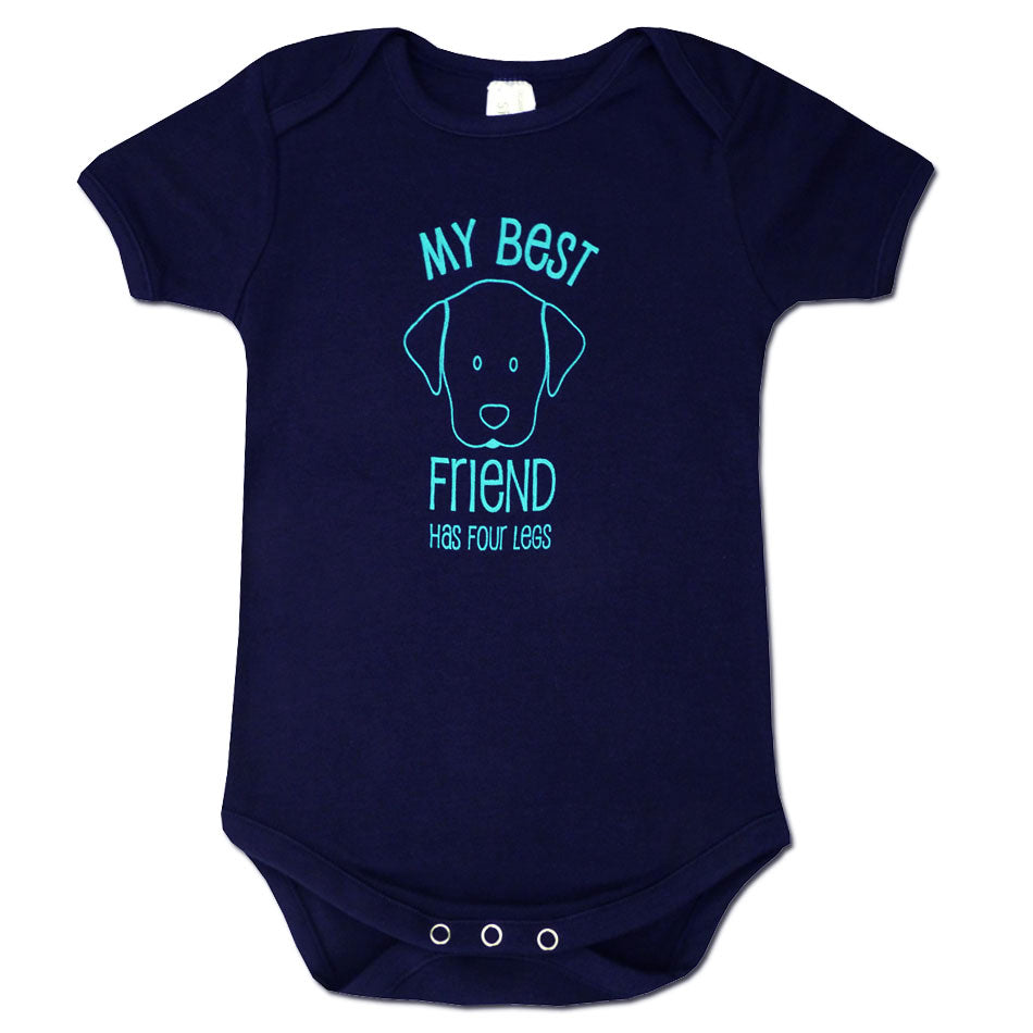 My Best Friend Has Four Legs Organic Cotton Baby Romper / Bodysuit Size 2